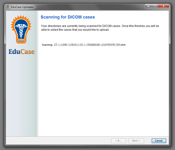 EduCase Features Uploader Tool Parsing DICOM Data