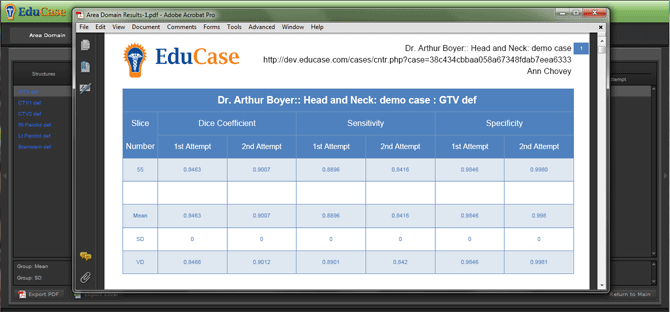 EduCase Features Metric Tools AD PDF Results