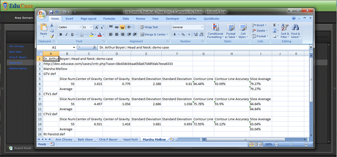 EduCase Features Metric Tools LD Excel Results